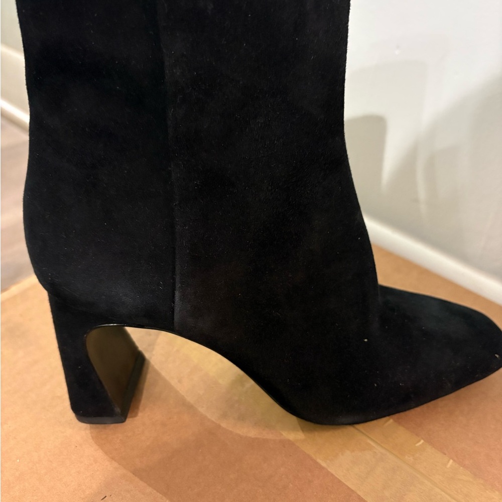 ANTONIO MELANI Black Suede Elana Ankle Booties Whimsygoth with Block Heel size 7 - Picture 7 of 8